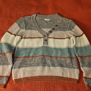 Maurice's Striped V-Neck Sweater Medium